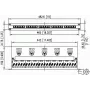 METZ CONNECT BTR UAE 25x8(8) Painel de patch blindado Cat.6, 25 portas, 1U, cinzento-claro 130887-E