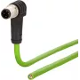 METZ CONNECT Cabo de rede M12 angular para extremidade aberta, 10m, SF/FTP, CAT 5e, sem halogéneos, verde
