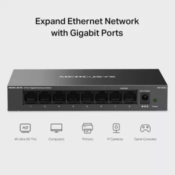 Switch de secretária Gigabit de 8 portas MEU Mercusys MS108G