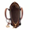 Mala transversal oval Michael Kors Jet Set Charm castanha Signature Coated Canvas