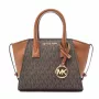 Mala transversal oval Michael Kors Jet Set Charm castanha Signature Coated Canvas