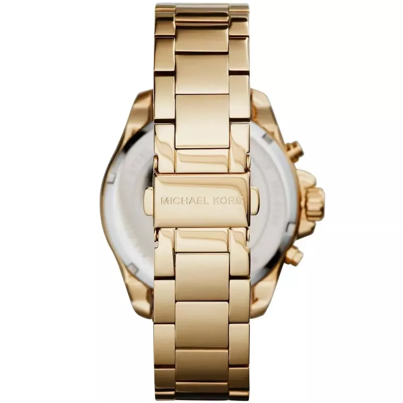 Relógio cronógrafo de mulher Michael Kors Bradshaw em aço inoxidável cor ouro rosa MK6095