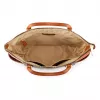 Michael Kors Carmen Mala de ombro para mulher - Pele Saffiano castanha com ferragens douradas (25x28x11 cm)