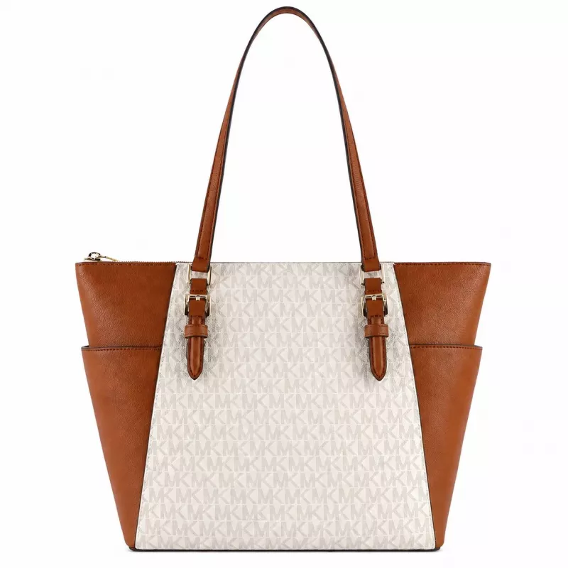 Mala de ombro Michael Kors Cece Vanilla para mulher com alça de corrente