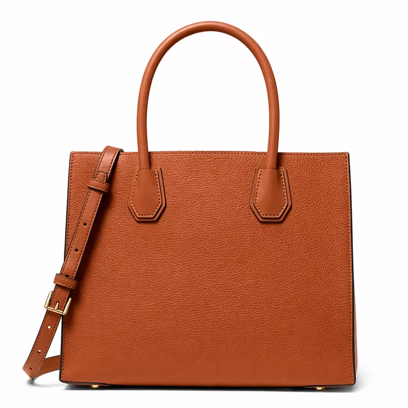 Michael Kors Greenwich mala de ombro pele Saffiano Luggage 35T2GM9S3LLUG