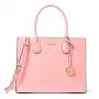 Mala transversal Michael Kors Greenwich Satchel para mulher, Powder Blush, pele Saffiano, 32x26x14 cm