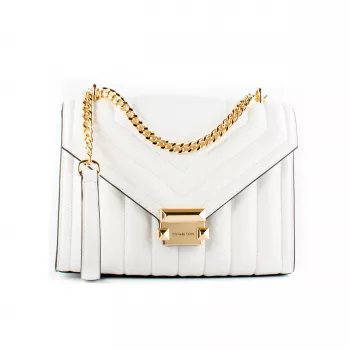 Mala crossbody Michael Kors Gwen 35R4GWHL6UOPT lona revestida Signature ferragens em tom dourado