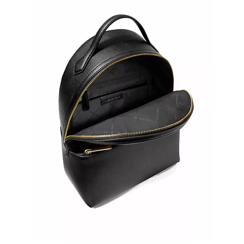 Michael Kors Hudson Mochila pequena de couro granulado preta 31x26x13cm