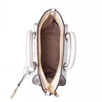 Mala de ombro de mulher MICHAEL KORS Jet Set Charm com padrão de logótipo Signature, forma oval, 18x15x7 cm
