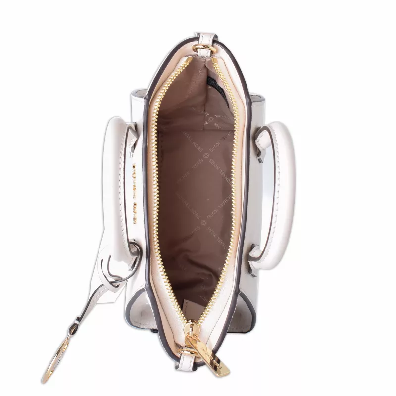 Mala de ombro de mulher MICHAEL KORS Jet Set Charm com padrão de logótipo Signature, forma oval, 18x15x7 cm