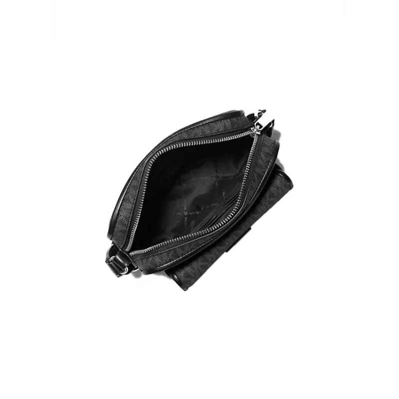 Mala transversal Michael Kors Jet Set preta lona revestida Signature 35R5S2BC0BBLA