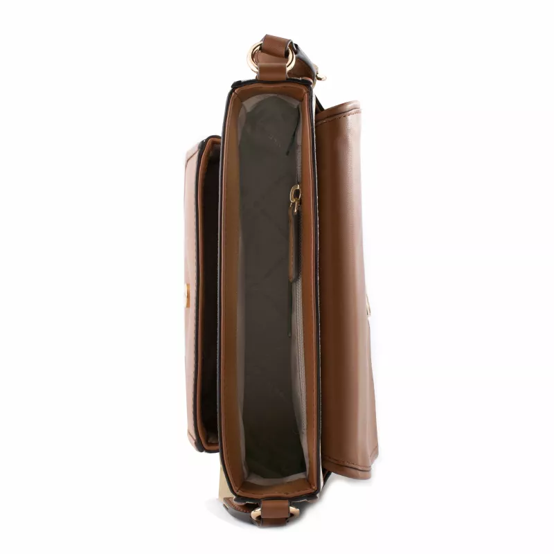 Michael Kors Jet Set Mala transversal Vanilla com logótipo impresso em tela revestida 35R5G2BM8BVAN