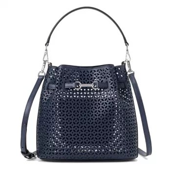 Mala de ombro Michael Kors Jet Set Navy Signature Logo 35S6S2ZC1YNAV