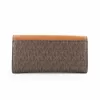 Mala de ombro Michael Kors Jet Set Travel castanha em lona revestida com assinatura 35F3GTVE7BBRO