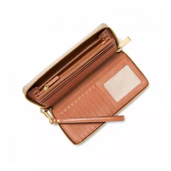MICHAEL KORS Carteira continental Jet Set Travel 35S6GTVE9BVAN em lona revestida Vanilla