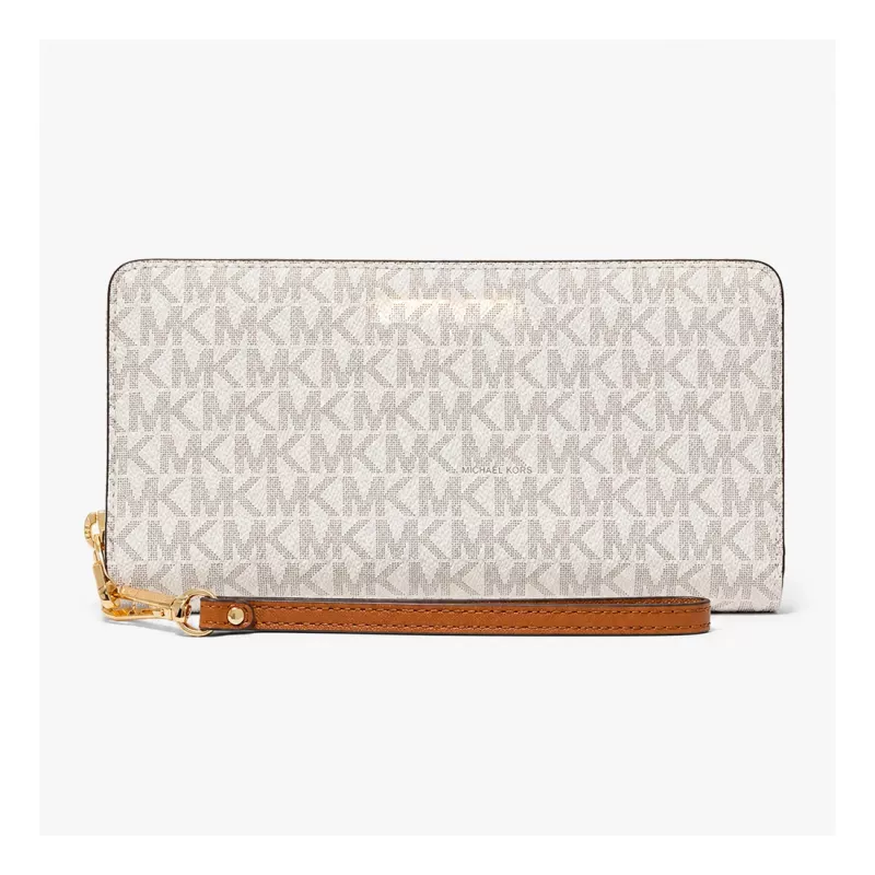 MICHAEL KORS Carteira continental Jet Set Travel 35S6GTVE9BVAN em lona revestida Vanilla
