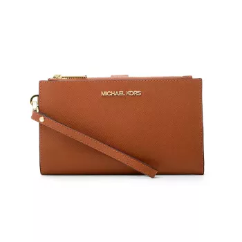 Carteira de pulso Michael Kors Jet Set Travel Continental 35F8GTVW0LLUG - pele Saffiano, Luggage, ferragens em tom dourado