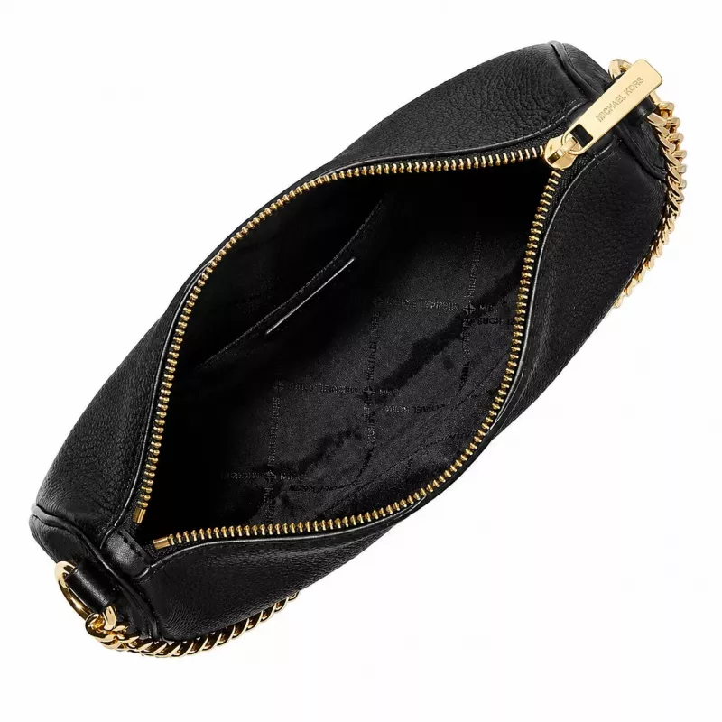 Saco crossbody Michael Kors Jet Set Travel 35F4G1QC6LBLA preto pele Saffiano