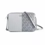 Mala crossbody Michael Kors Jet Set Travel 35F5STTC9YSIL prateada lona revestida com assinatura