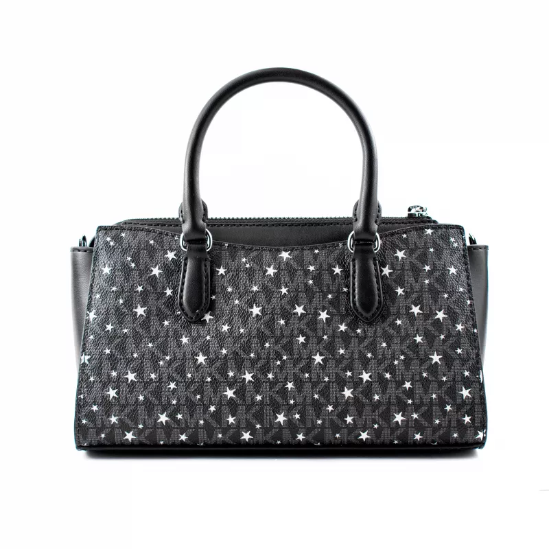 Michael Kors Jet Set Travel Mala transversal preta em pele Saffiano 35F5S4XM1LBLA