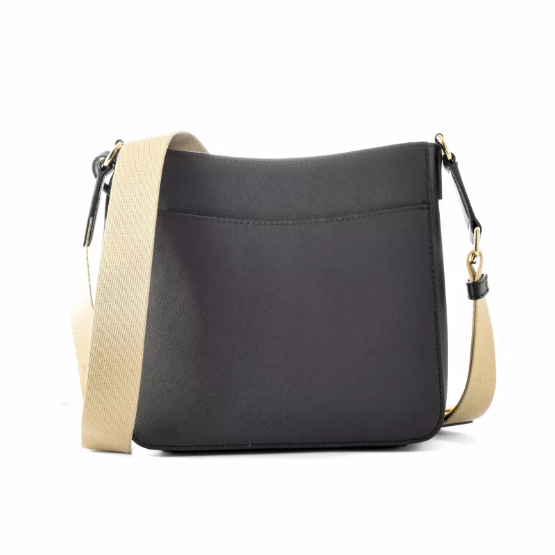 Saco crossbody Michael Kors Jet Set Travel preto pele Saffiano 35S4GTVC5LBLA