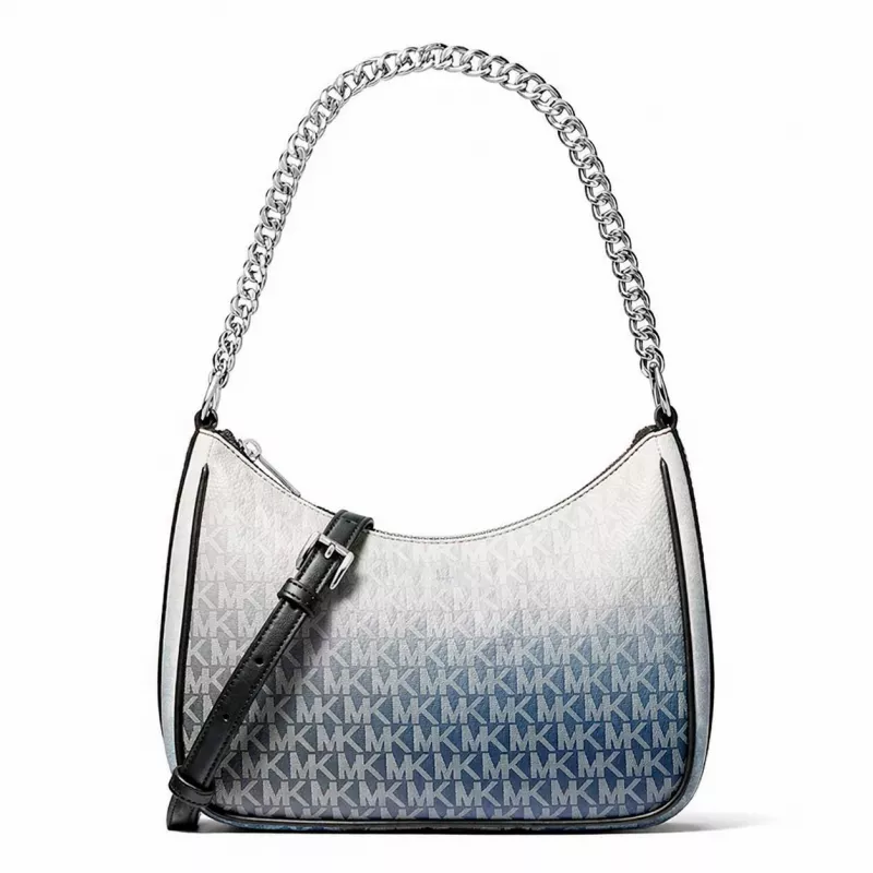 Mala crossbody Michael Kors Jet Set Travel preta Signature lona revestida