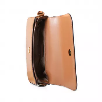 Bolsa crossbody Michael Kors Jet Set Travel Luggage Lona revestida com impressão do logótipo Signature Ferragens douradas