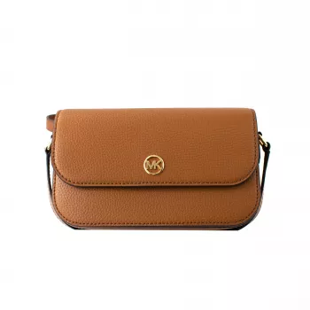 Bolsa crossbody Michael Kors Jet Set Travel Luggage Lona revestida com impressão do logótipo Signature Ferragens douradas