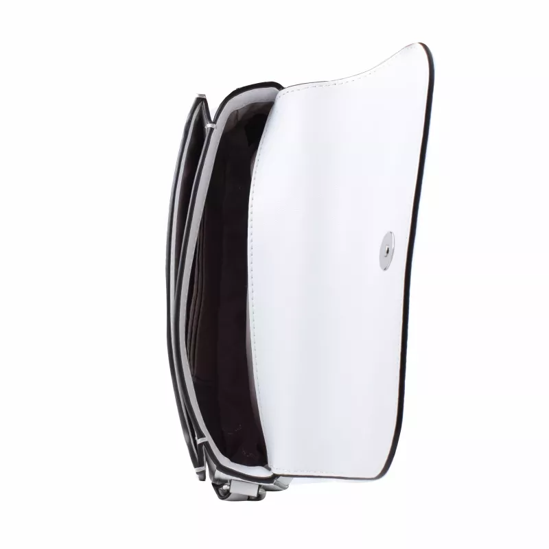 Mala Michael Kors Jet Set Travel Crossbody branco ótico pele Saffiano 35F4STVC1LOPT
