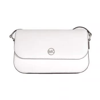 Mala Michael Kors Jet Set Travel Crossbody branco ótico pele Saffiano 35F4STVC1LOPT