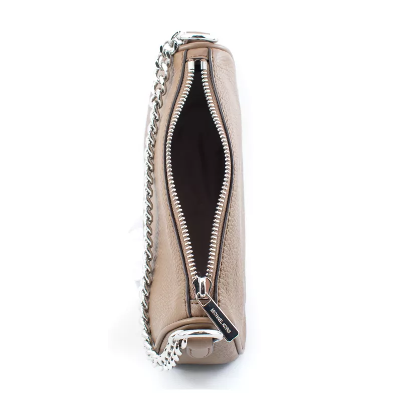 Mala transversal Michael Kors Jet Set Travel em pele Saffiano 20x12x7 cm com ferragens douradas