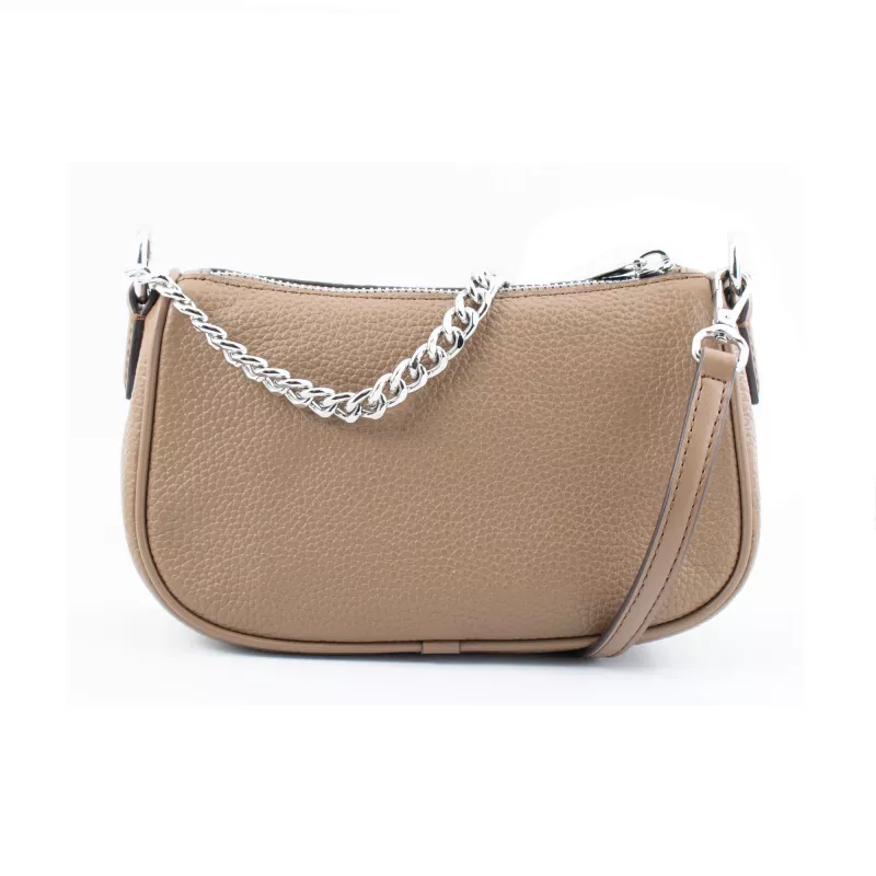 Mala transversal Michael Kors Jet Set Travel em pele Saffiano 20x12x7 cm com ferragens douradas
