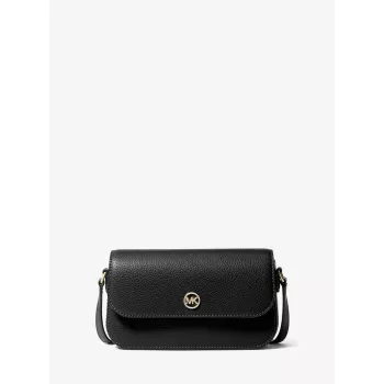 Mala Michael Kors Jet Set Travel Crossbody, pele Saffiano, preta, 21x14x4,5 cm