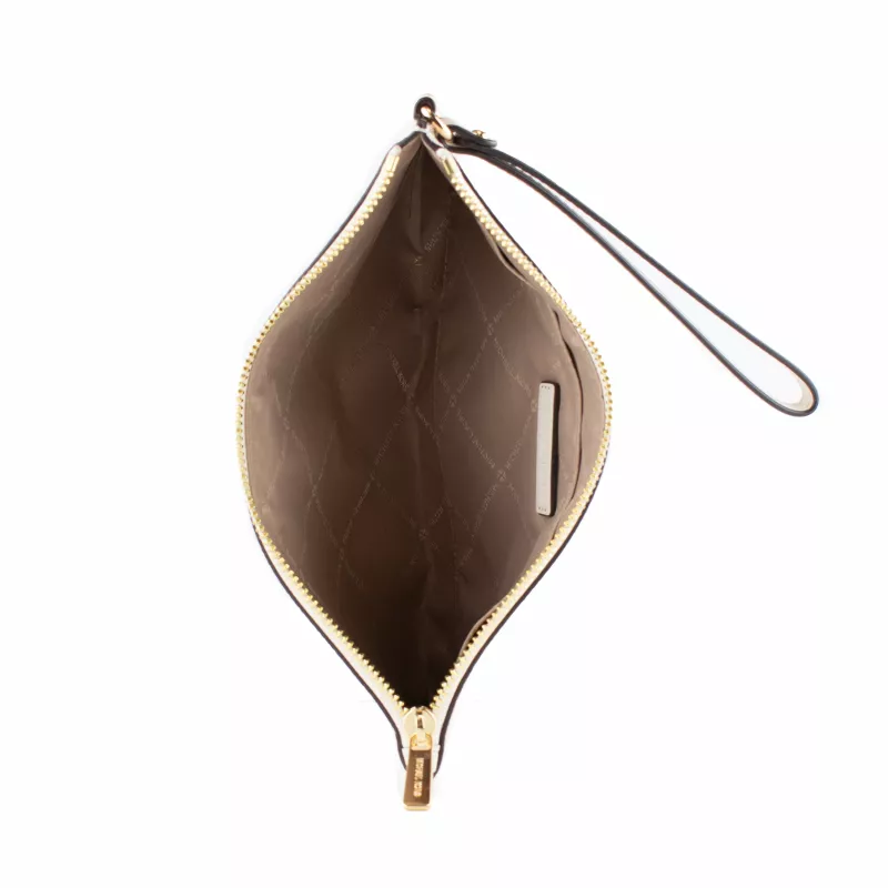 Mala transversal Michael Kors Jet Set Travel em pele Saffiano com ferragens douradas 25x14x2 cm