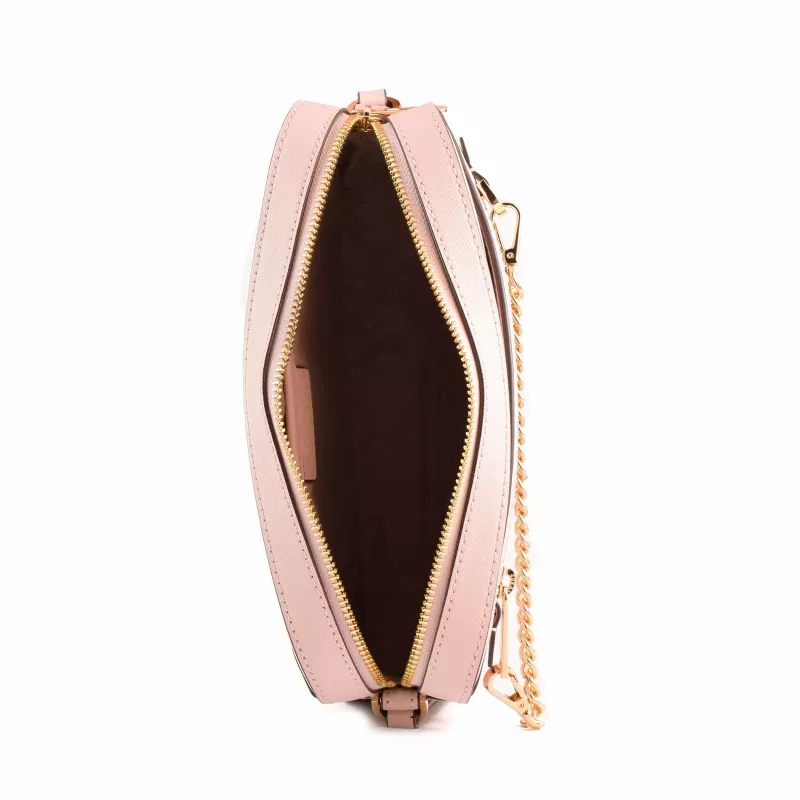 Bolsa crossbody Michael Kors Jet Set Travel Couro saffiano Powder Blush 35S1GTTC7LPOW