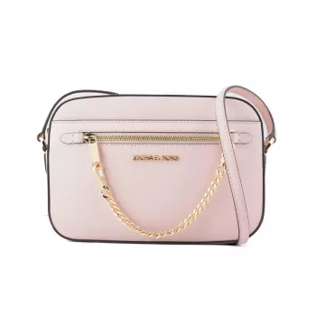 Bolsa crossbody Michael Kors Jet Set Travel Couro saffiano Powder Blush 35S1GTTC7LPOW