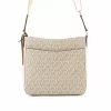 Mala crossbody Michael Kors Jet Set Travel vanilla lona revestida com assinatura 22x20x7 cm