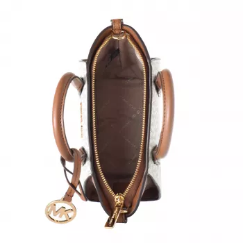 Mala transversal Michael Kors Jet Set Travel Vanilla Signature Coated Canvas