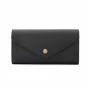 Michael Kors Jet Set Travel Carteira com capa para telefone, Pele saffiano preta, Ferragens douradas, Fecho com zíper, Alça de pulso amovível, 6 ranhuras para cartões, Compartimento para notas, Compartimento para telefone