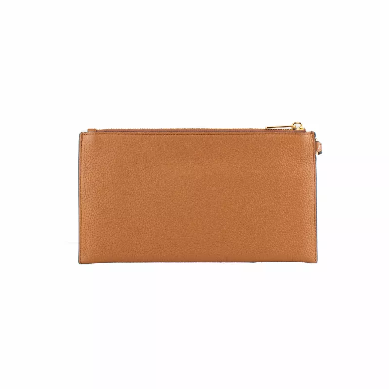 Mala crossbody para telemóvel Michael Kors Jet Set Travel pele saffiano luggage castanho 35S4GTVW3LLUG