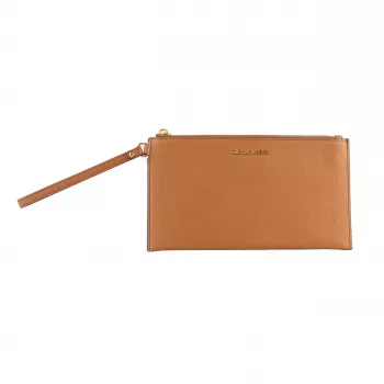 Mala crossbody para telemóvel Michael Kors Jet Set Travel pele saffiano luggage castanho 35S4GTVW3LLUG
