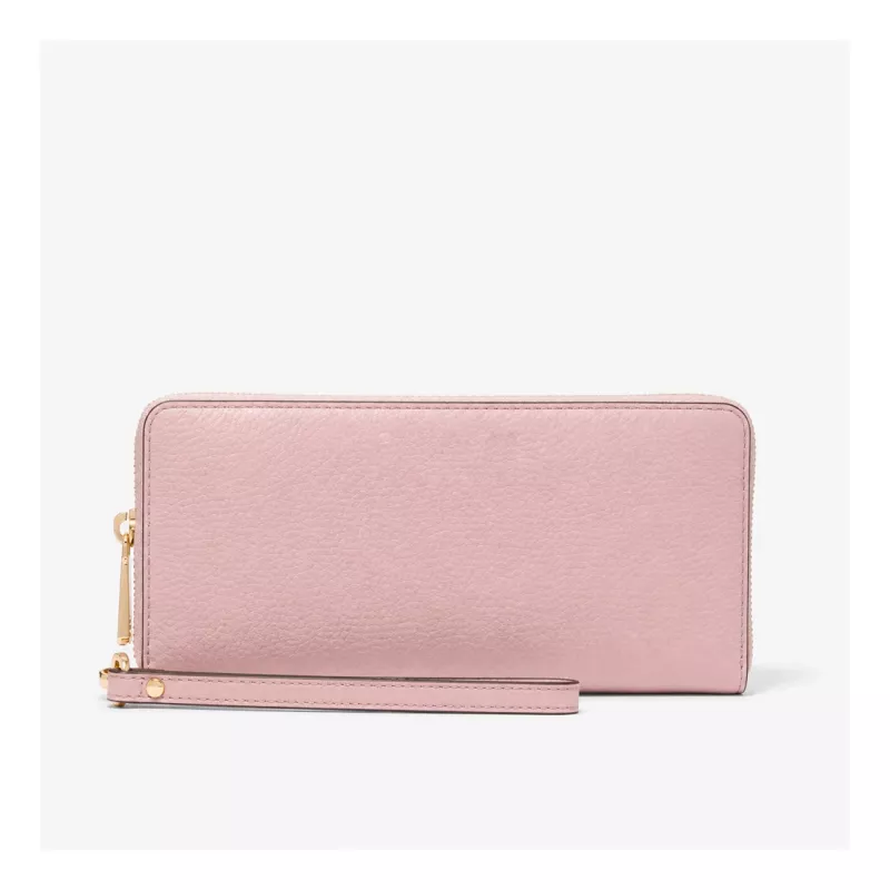Carteira de pulso Michael Kors Jet Set Travel Powder Blush em pele Saffiano