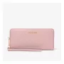 Carteira de pulso Michael Kors Jet Set Travel Powder Blush em pele Saffiano