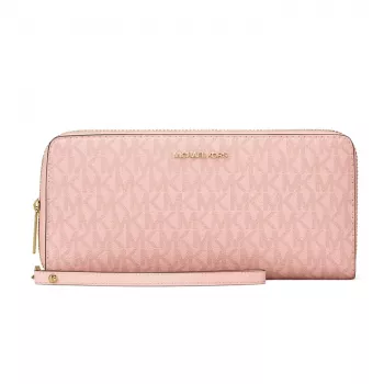MICHAEL KORS Jet Set Travel Powder Blush bolsa de pulso de couro saffiano 35R4GTVT3VPOW