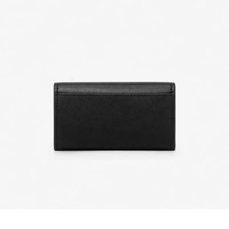 Porta-cartões com porta-moedas Michael Kors Jet Set Travel pele Saffiano preto tom dourado
