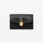 Porta-cartões com porta-moedas Michael Kors Jet Set Travel pele Saffiano preto tom dourado