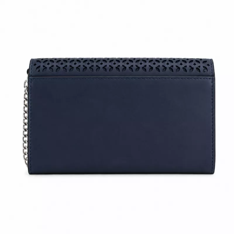 MICHAEL KORS Jet Set Travel Mala de ombro em pele Saffiano azul-marinho