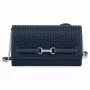 MICHAEL KORS Jet Set Travel Mala de ombro em pele Saffiano azul-marinho