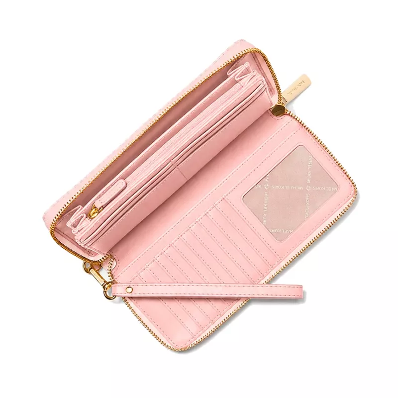 MICHAEL KORS Jet Set Travel bolsa multifunções plana de couro saffiano em Powder Blush (35S6GTVE9LPOW)