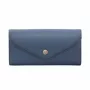 Michael Kors Carteira de pulso em pele Saffiano Jet Set Travel em azul-marinho com ferragens em tom dourado